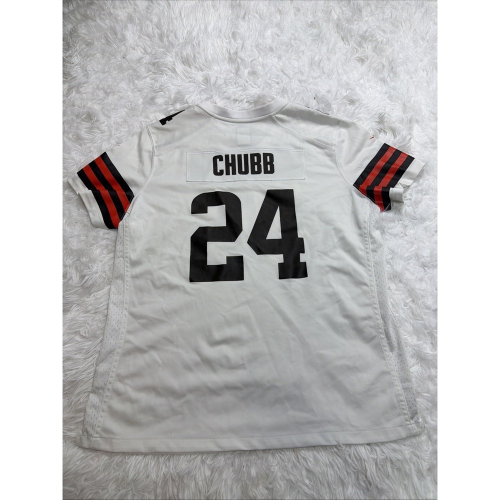 Nike On Field Women's Size XL  Nick Chubb #24 Cleveland Browns Jersey White NFL